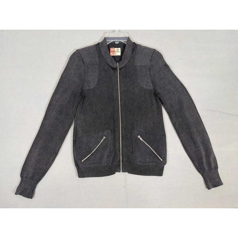 RuffHewn Mens Gray Full Zip Cotton Knit Cardigan‎ Sweater Mock Neck Size Medium